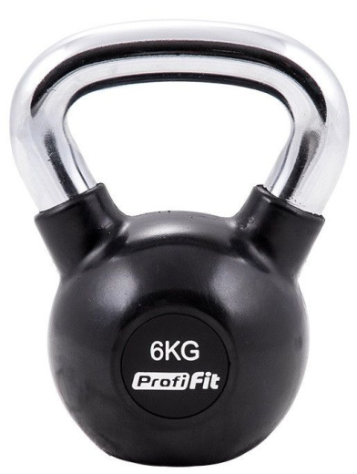 Гиря обрезиненная с хромированной ручкой 8 кг. Profi-Fit - фото 1