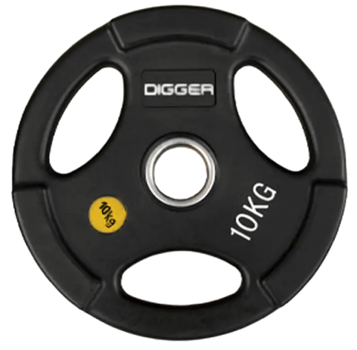 Диск олимпийский обрезиненный 3-х хватовый 10 кг. Hasttings Digger HD51C1C-10