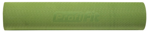 Коврик для йоги и фитнеса Profi-Fit, 6 мм, Проф (зеленый-серый) - фото 3