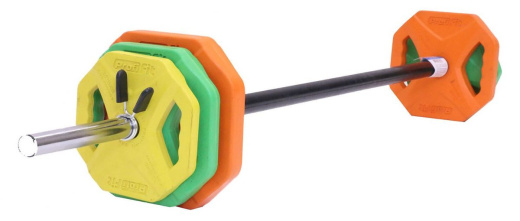 Штанга для аэробики Profi-Fit Progress, обрезиненные диски (1,25 кг; 2,5 кг; 5 кг) по 2шт