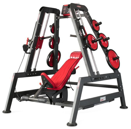 Силовая скамья для работы с гантелями  горизонтальная - положительная (Машина Смитта) Panatta 1HP122