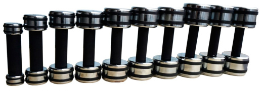 Набор хромированных гантелей с обрезиненной рукояткой (10 пар) Smith DB126 1-10 кг, шаг 1 кг