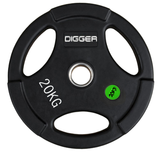 Диск олимпийский обрезиненный 3-х хватовый 20 кг. Hasttings Digger HD51C1C-20