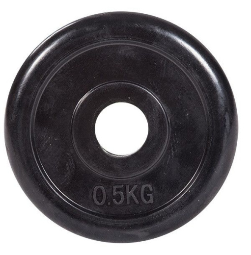 Диск обрезиненный, черный Classic D-26, 0,5 кг. Profi-Fit