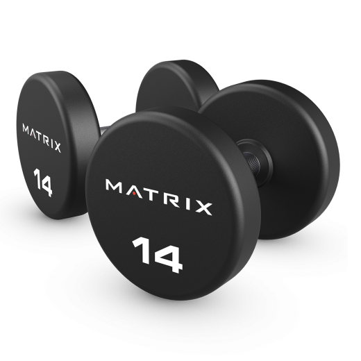 Набор гантелей с уретановым покрытием, 22-40 кг (шаг 2 кг), 10 пар Matrix MAC-URE-DB-R-S620 - фото 1